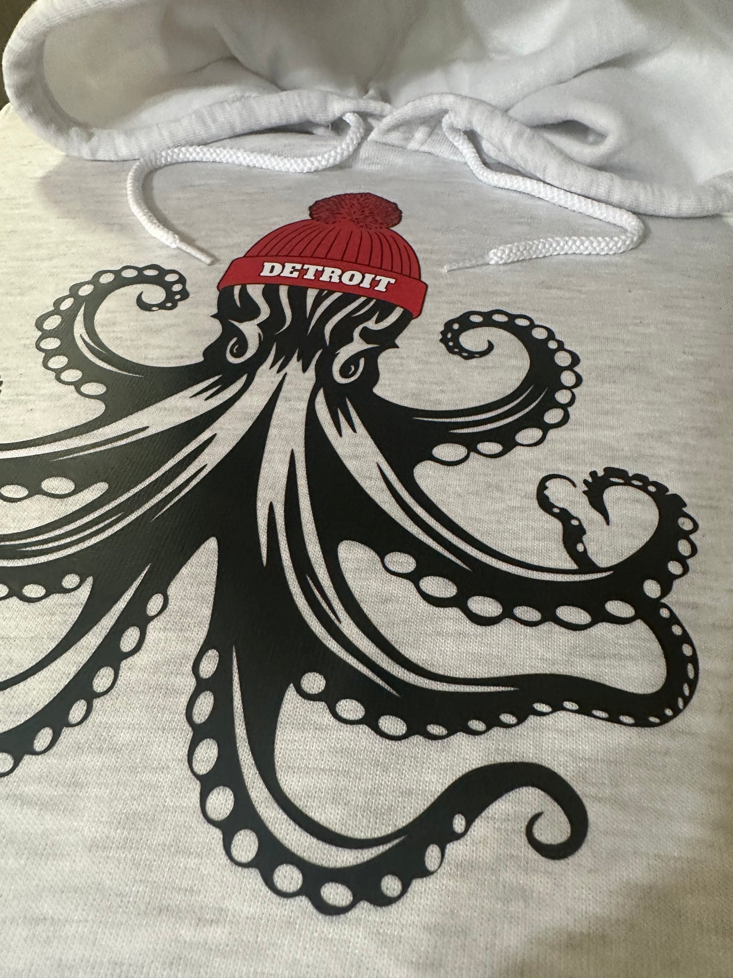 Detroit Hockey Octopus - Ash Fleece Hoodie
