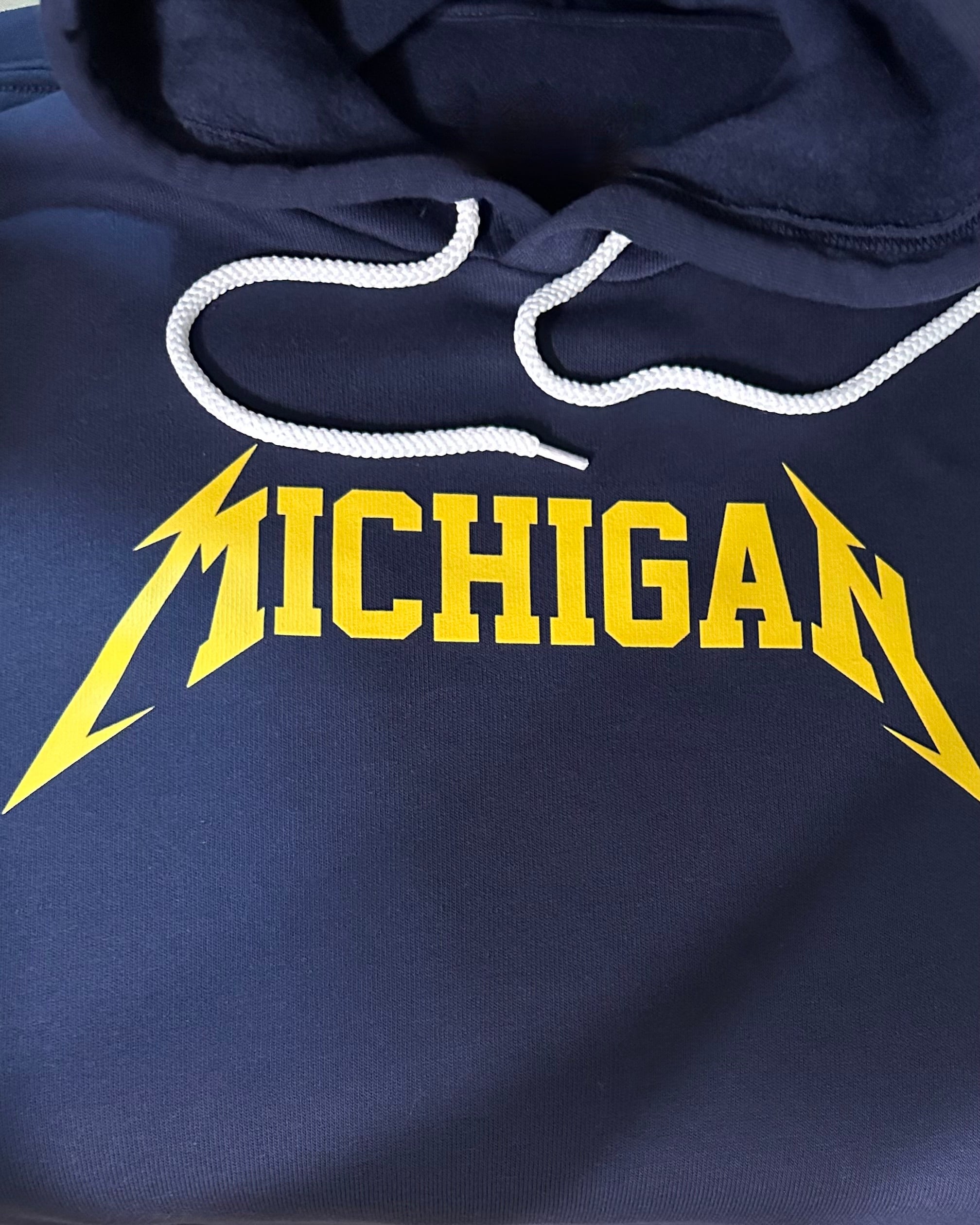 Maize and Blue Michigan - Navy Fleece Hoodie