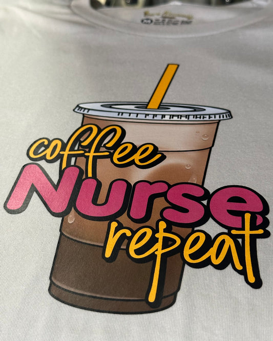 Coffee Nurse Repeat - Short Sleeve Shirt