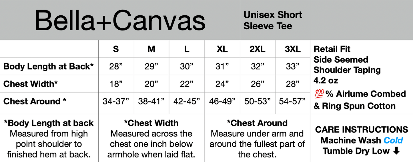 Shirt sizing guide