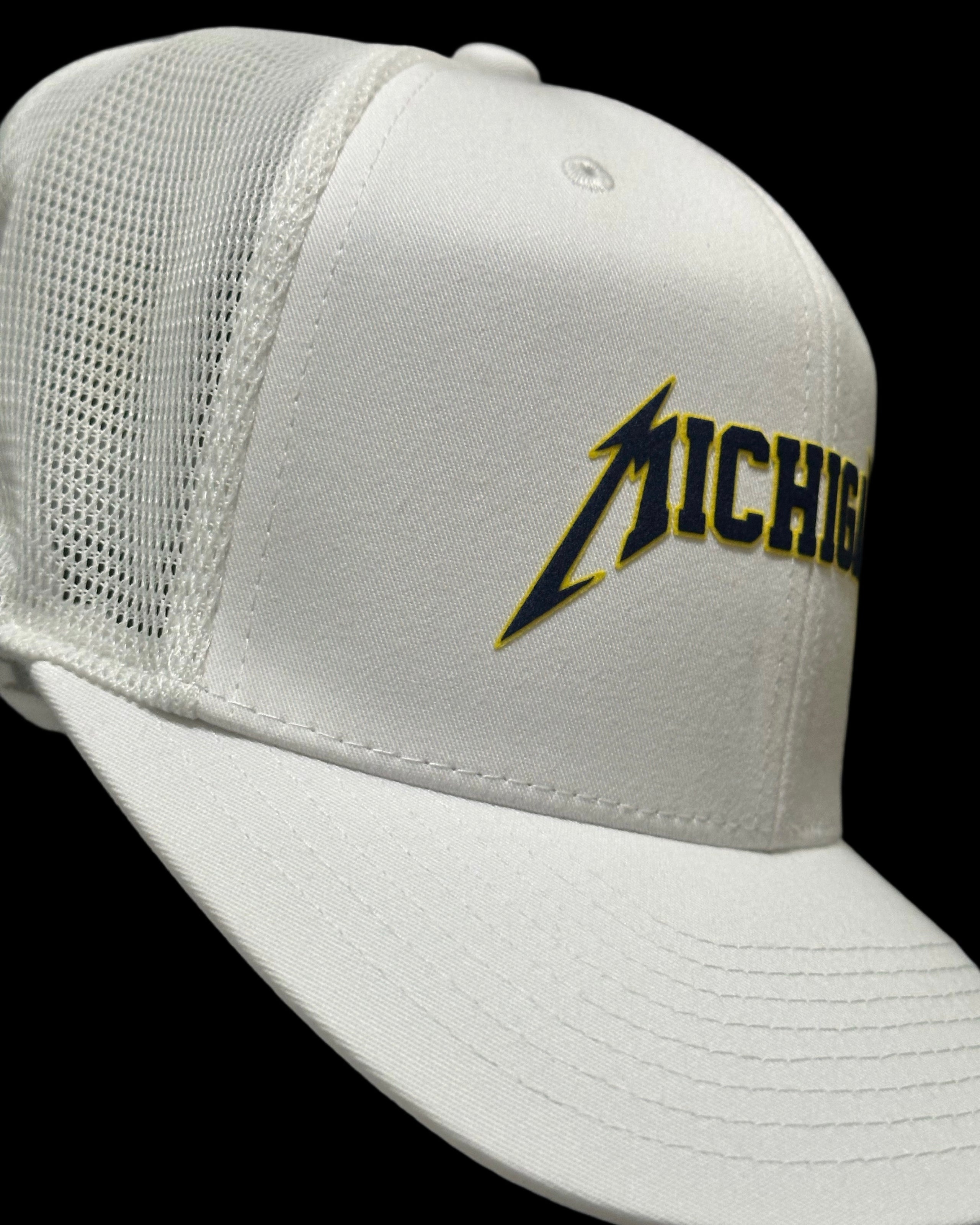 Michigan - White Flexfit 110 Snapback Trucker Hat