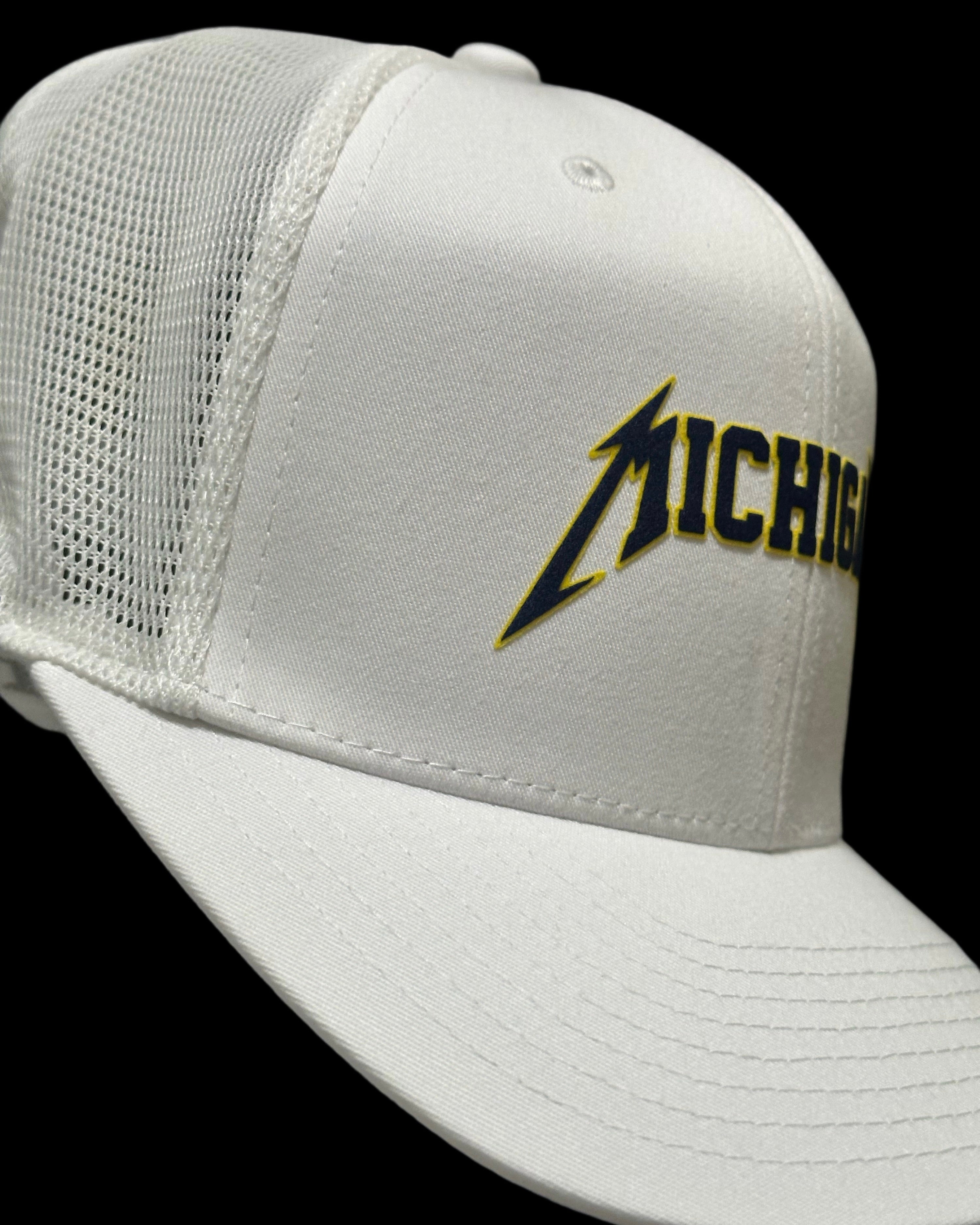 Michigan - White Flexfit 110 Snapback Trucker Hat