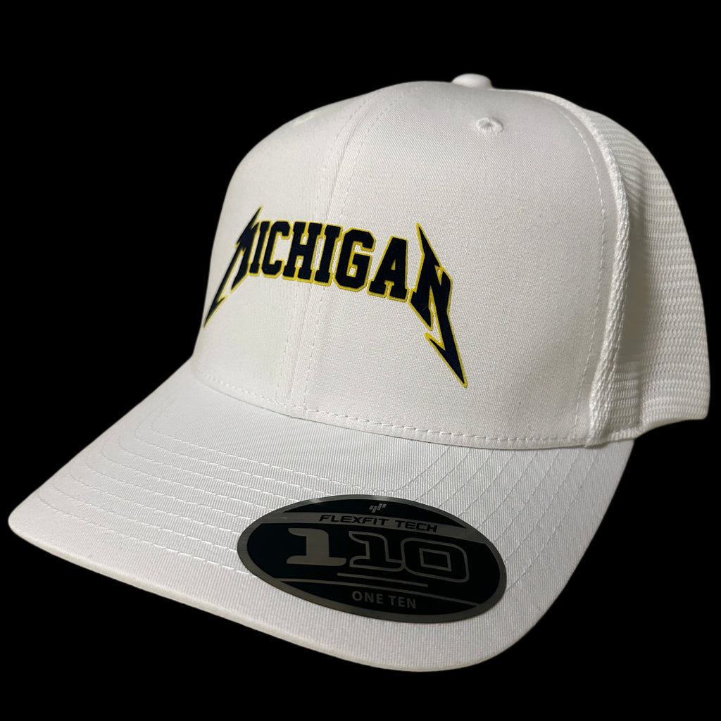 Michigan - White Flexfit 110 Snapback Trucker Hat