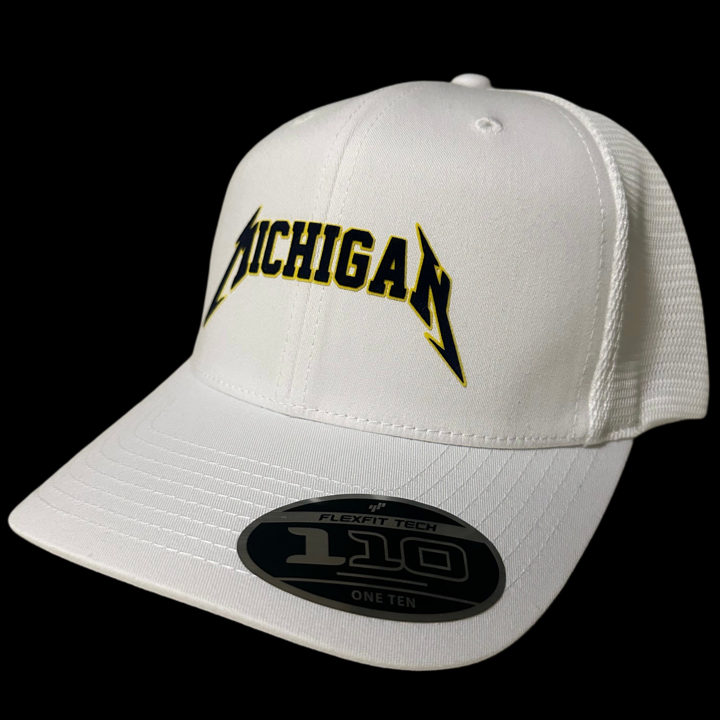Michigan - White Flexfit 110 Snapback Trucker Hat