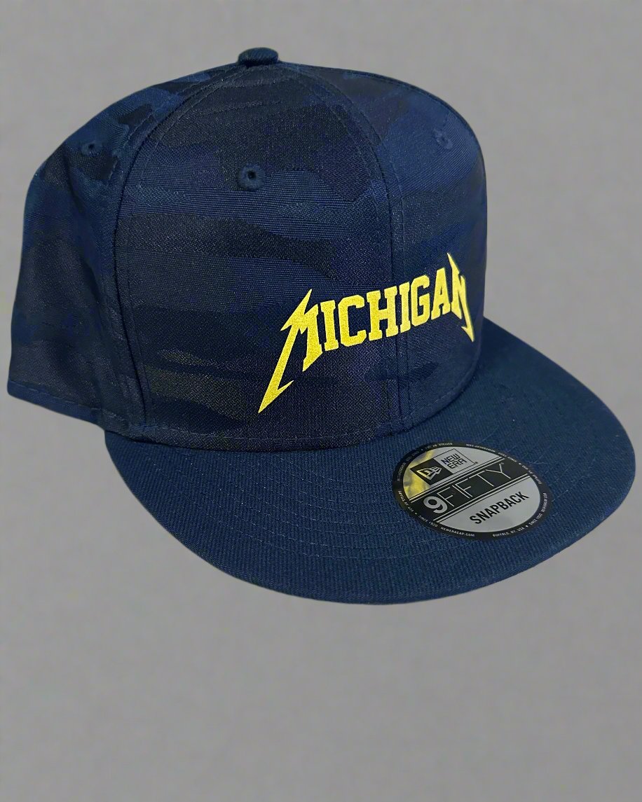 Michigan - New Era Navy Camo Snapback Trucker Hat