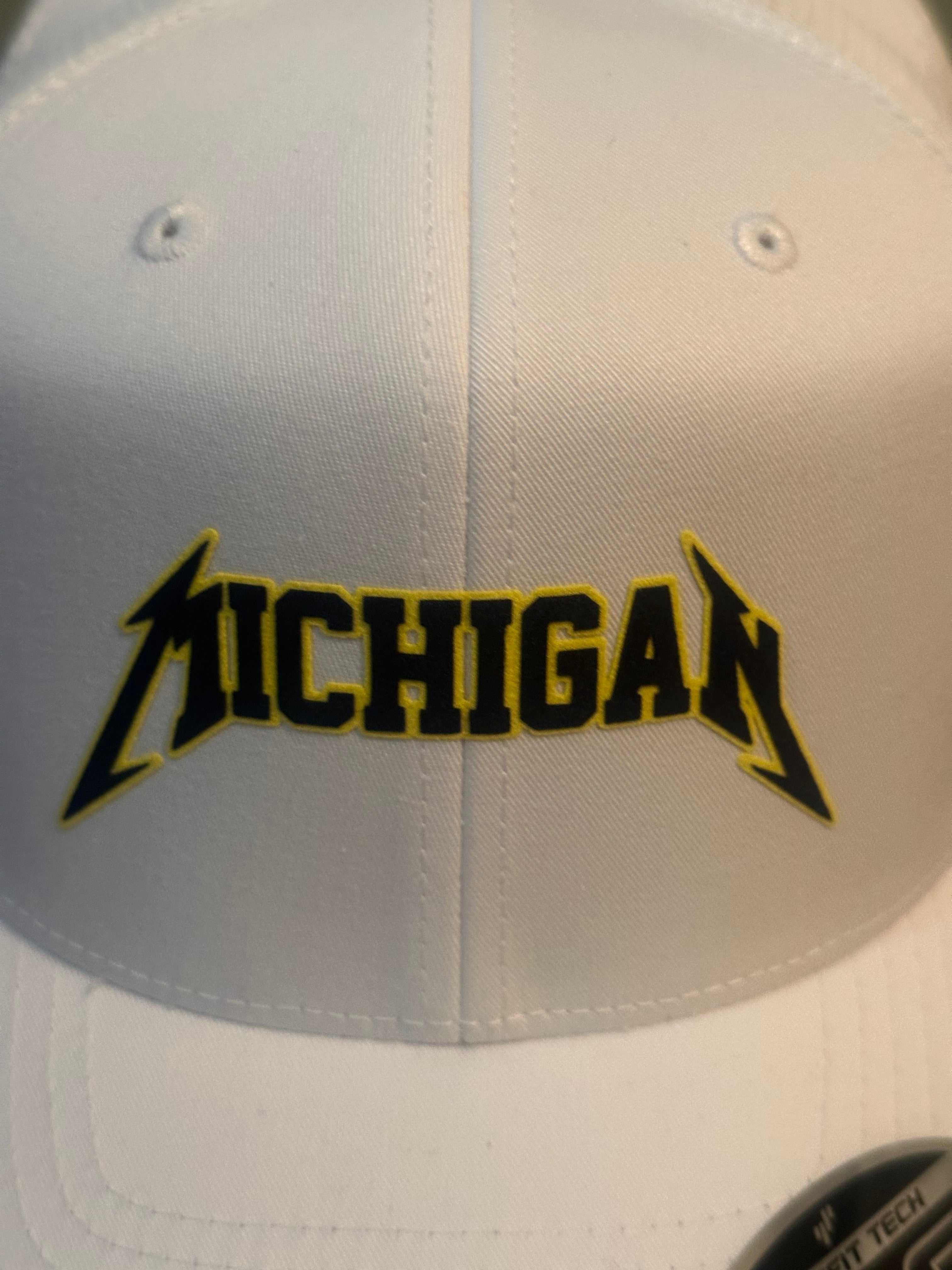 Michigan - White Flexfit 110 Snapback Trucker Hat