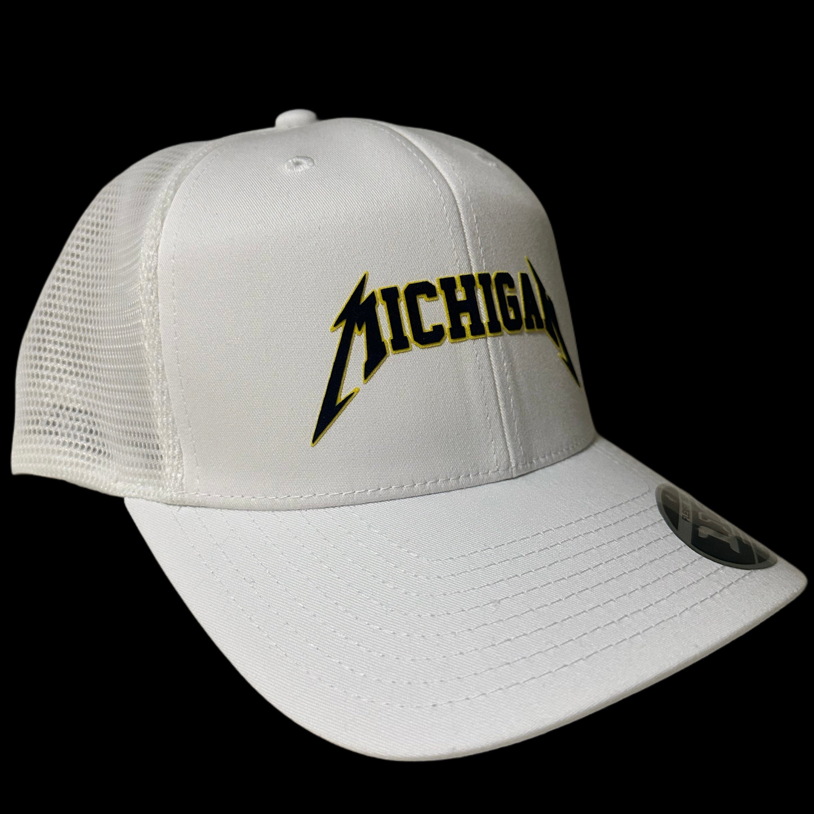 Michigan - White Flexfit 110 Snapback Trucker Hat