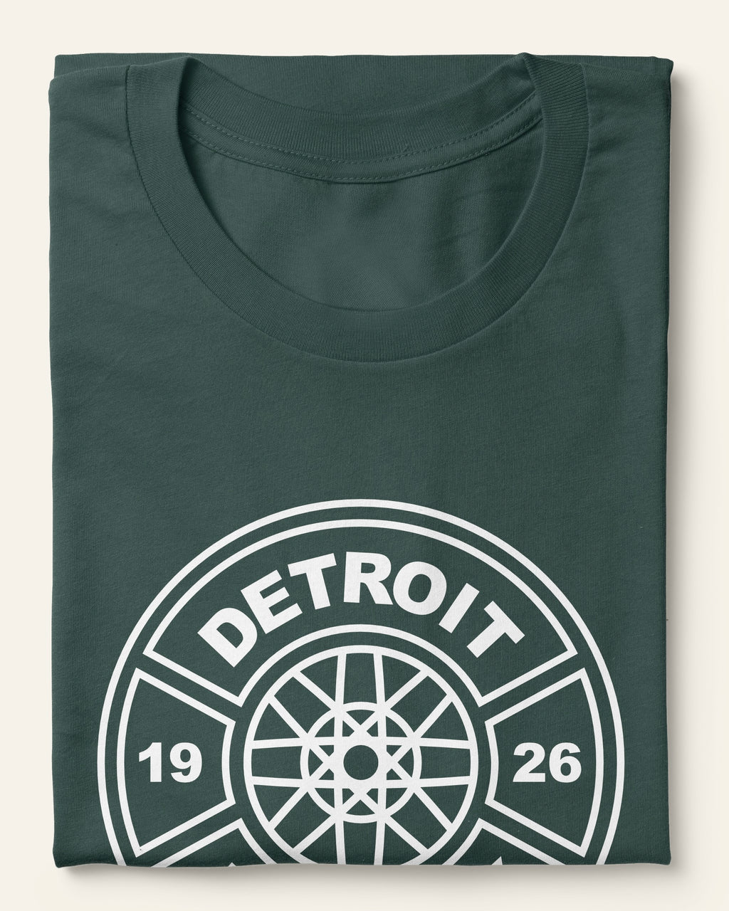 Detroit Hockey Wheel - Forest Green Short Sleeve Shirt