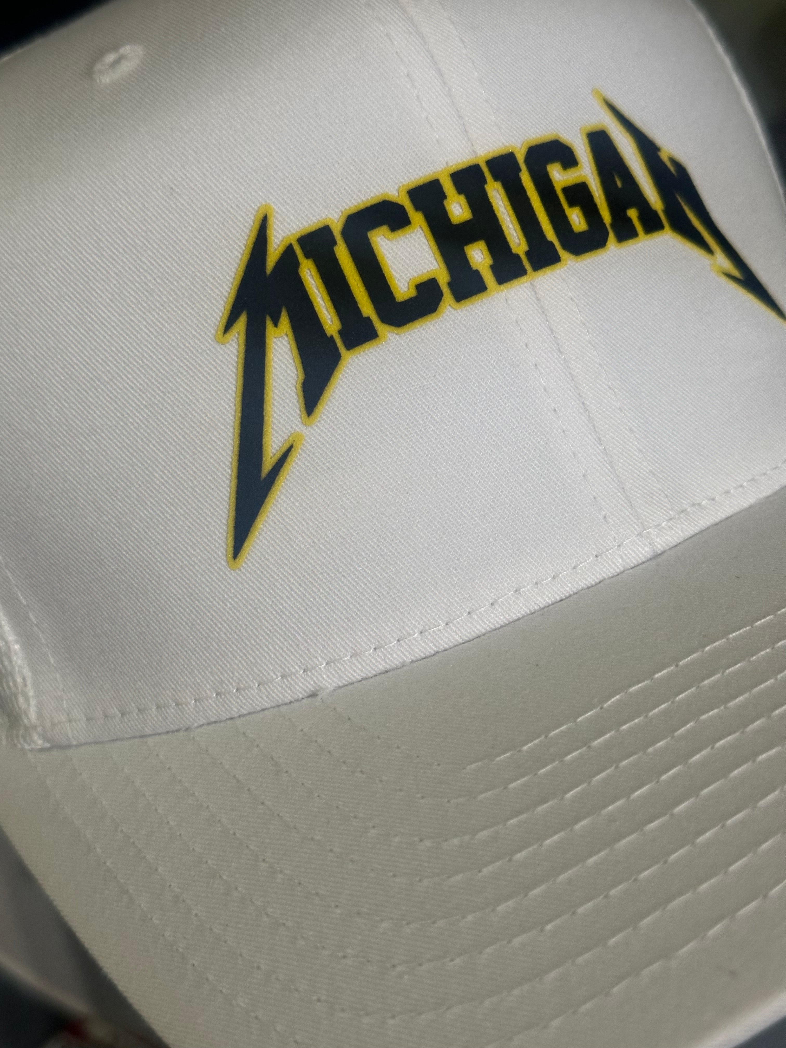 Michigan - White Flexfit 110 Snapback Trucker Hat