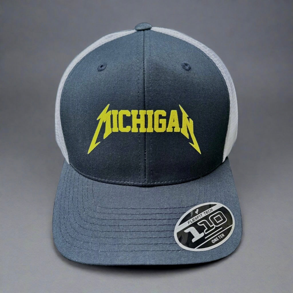 Michigan - Navy & White Flexfit 110 Snapback Trucker Hat