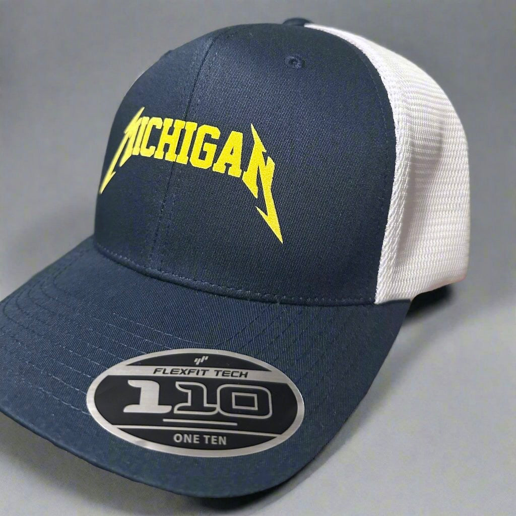 Michigan - Navy & White Flexfit 110 Snapback Trucker Hat