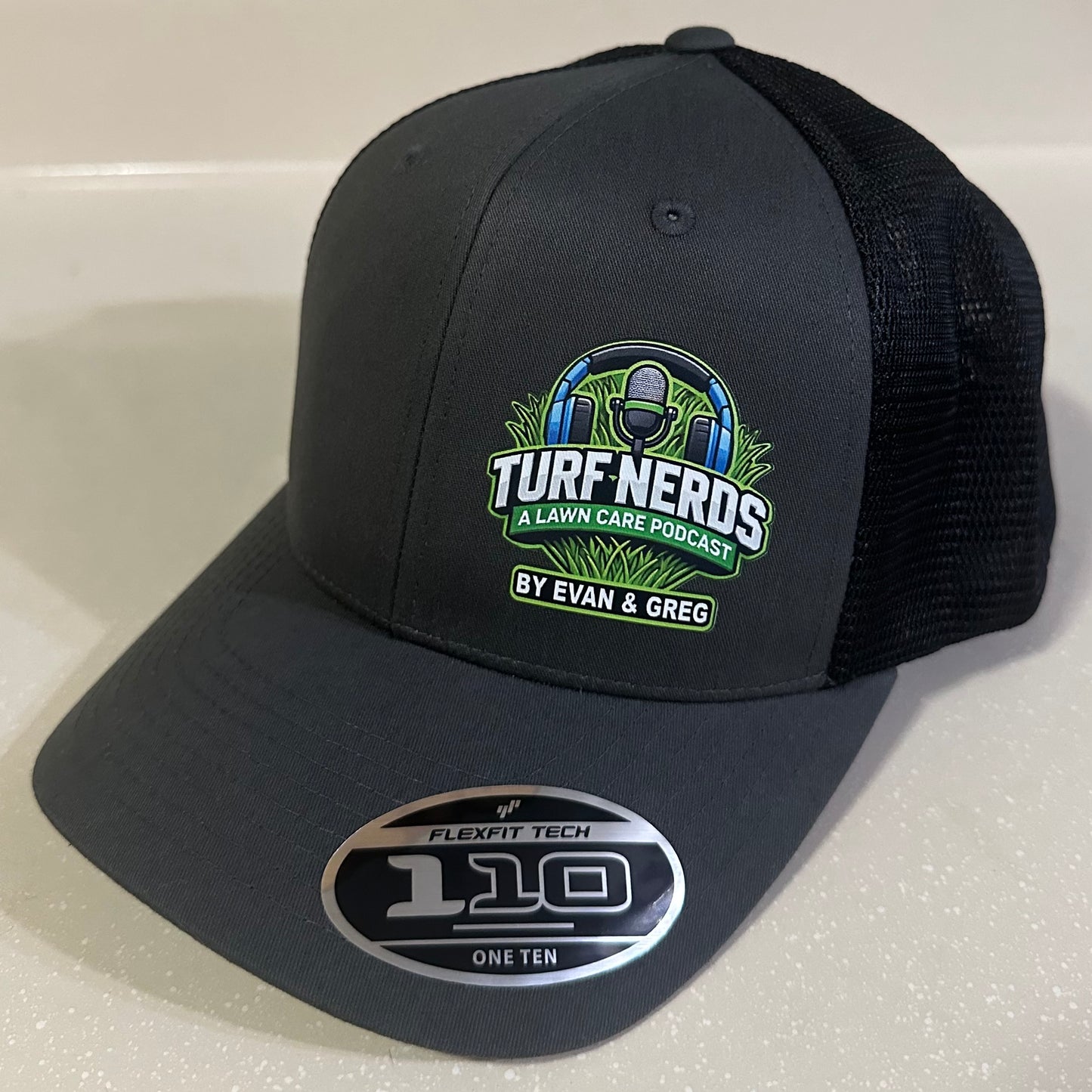 Turf Nerds Podcast - Charcoal & Black Flexfit 110 Snapback