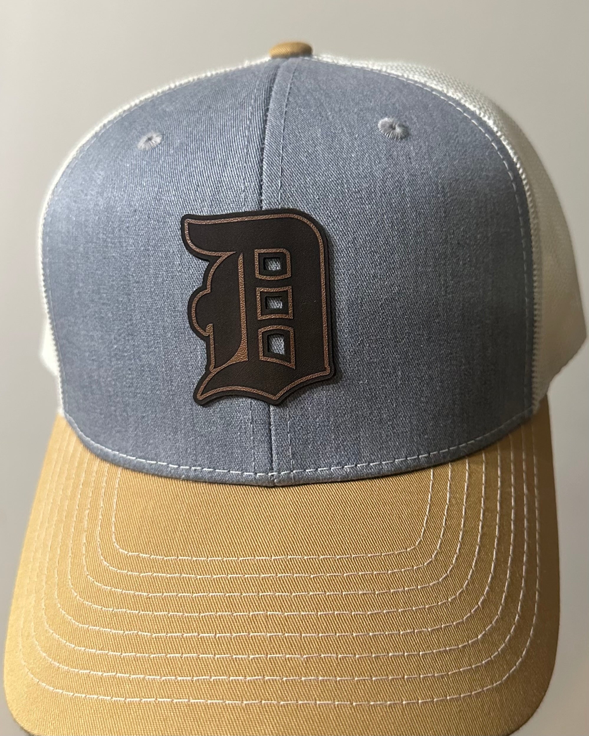 Detroit Baseball Genuine Leather Old English D - Richardson Snapback Hat
