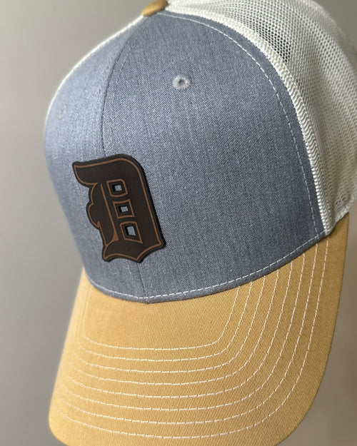 Detroit Baseball Genuine Leather Old English D - Richardson Snapback Hat