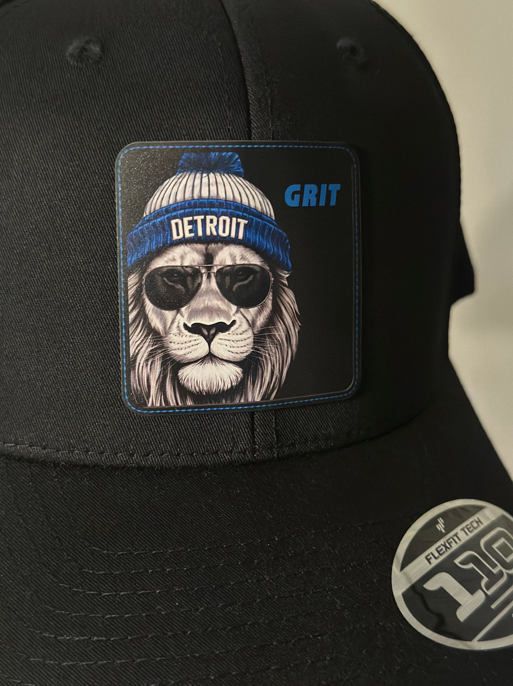 GRIT - Detroit Football - Blackout Flexfit Hat