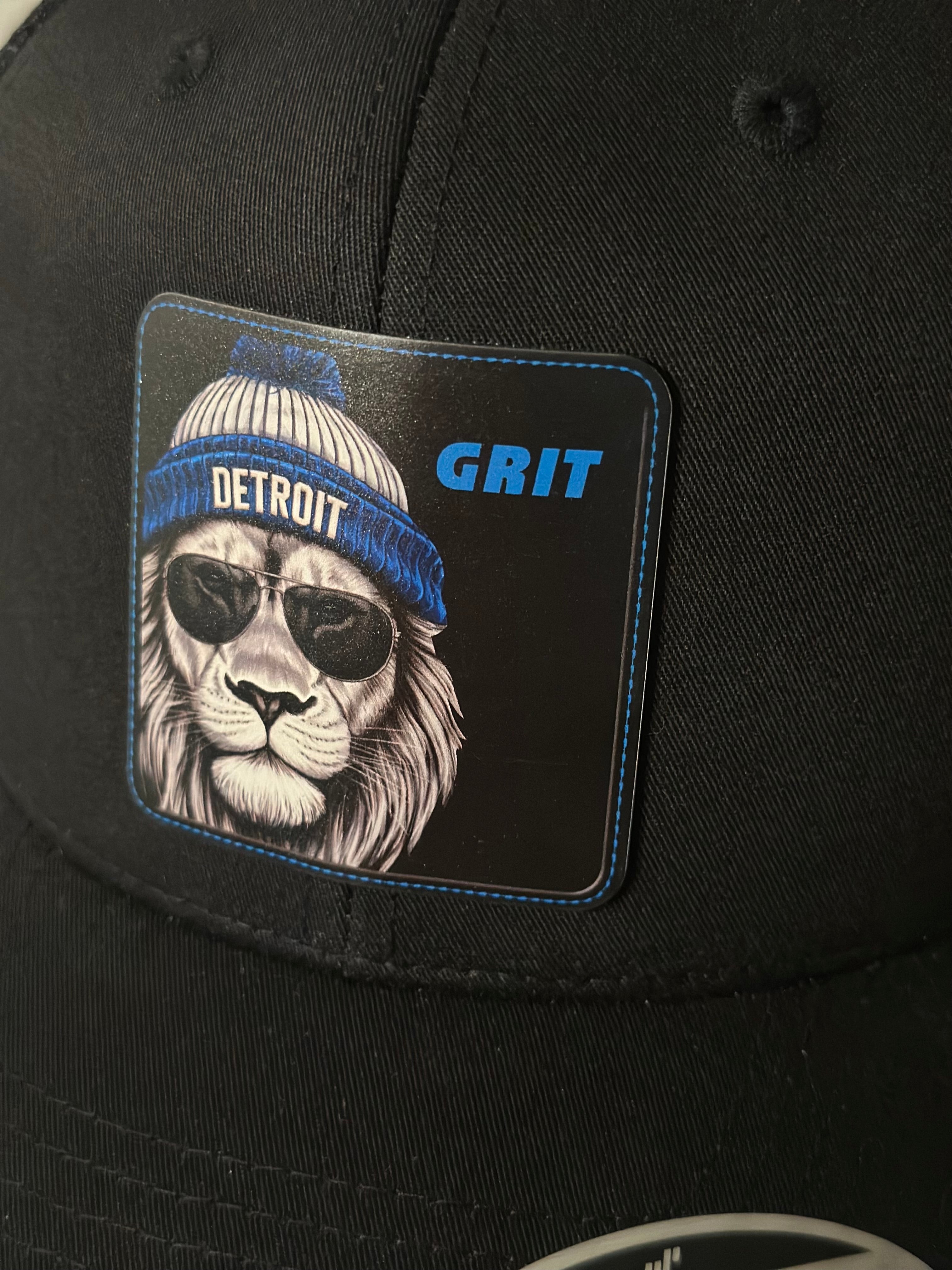 GRIT - Detroit Football - Blackout Flexfit Hat