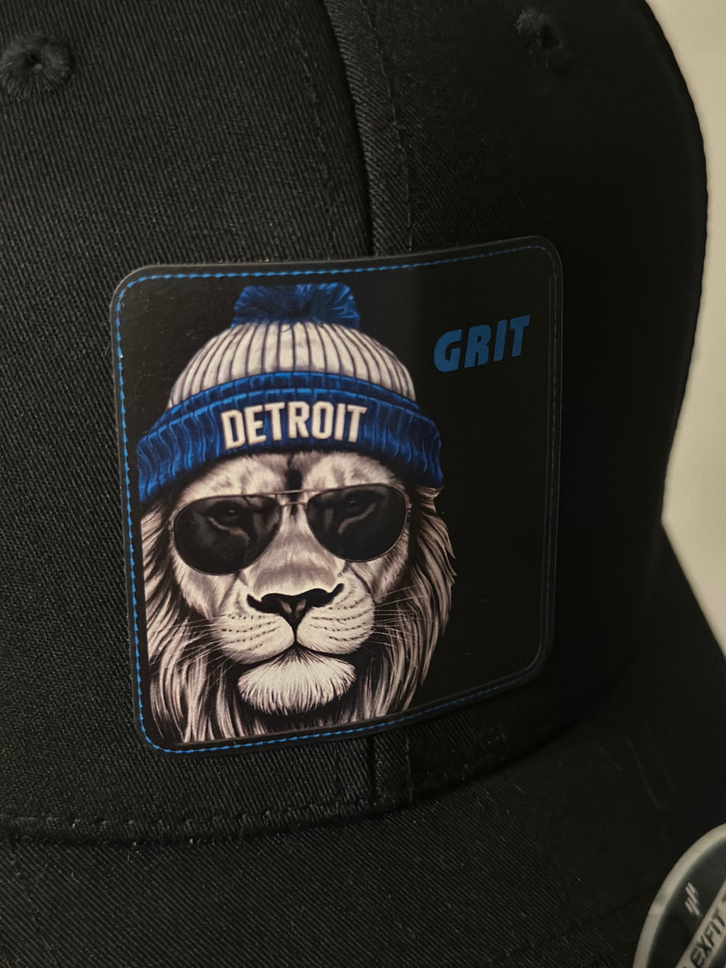 GRIT - Detroit Football - Blackout Flexfit Hat