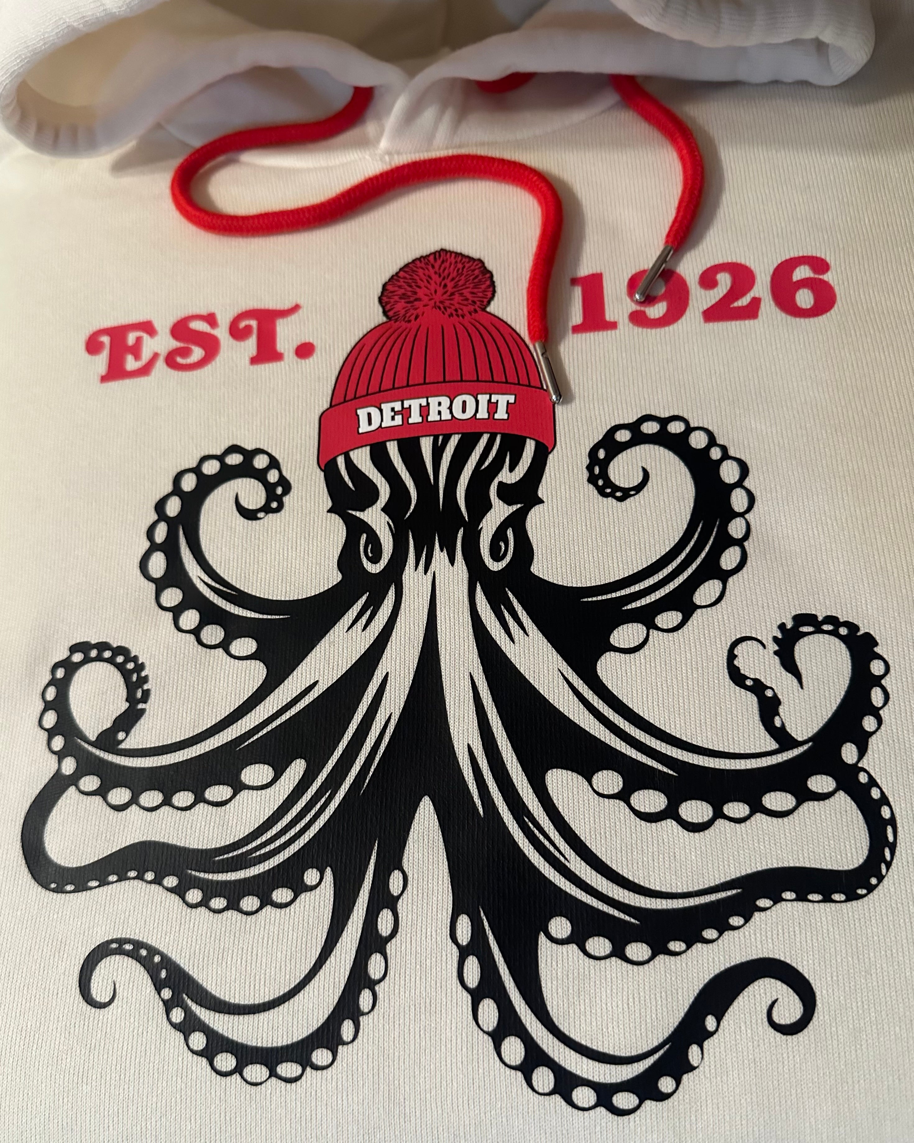 Detroit Hockey 1926 Octopus - Natural Fleece Hoodie