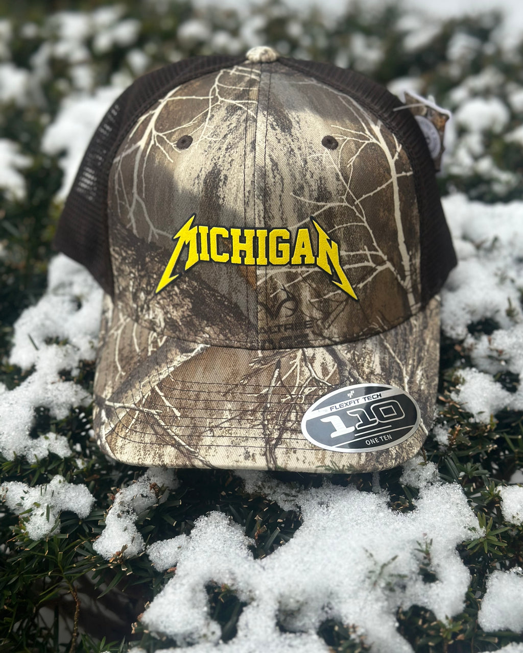 Michigan - Realtree Edge Camo Flexfit 110 Snapback Hat