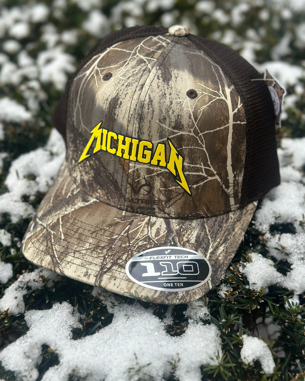 Michigan - Realtree Edge Camo Flexfit 110 Snapback Hat