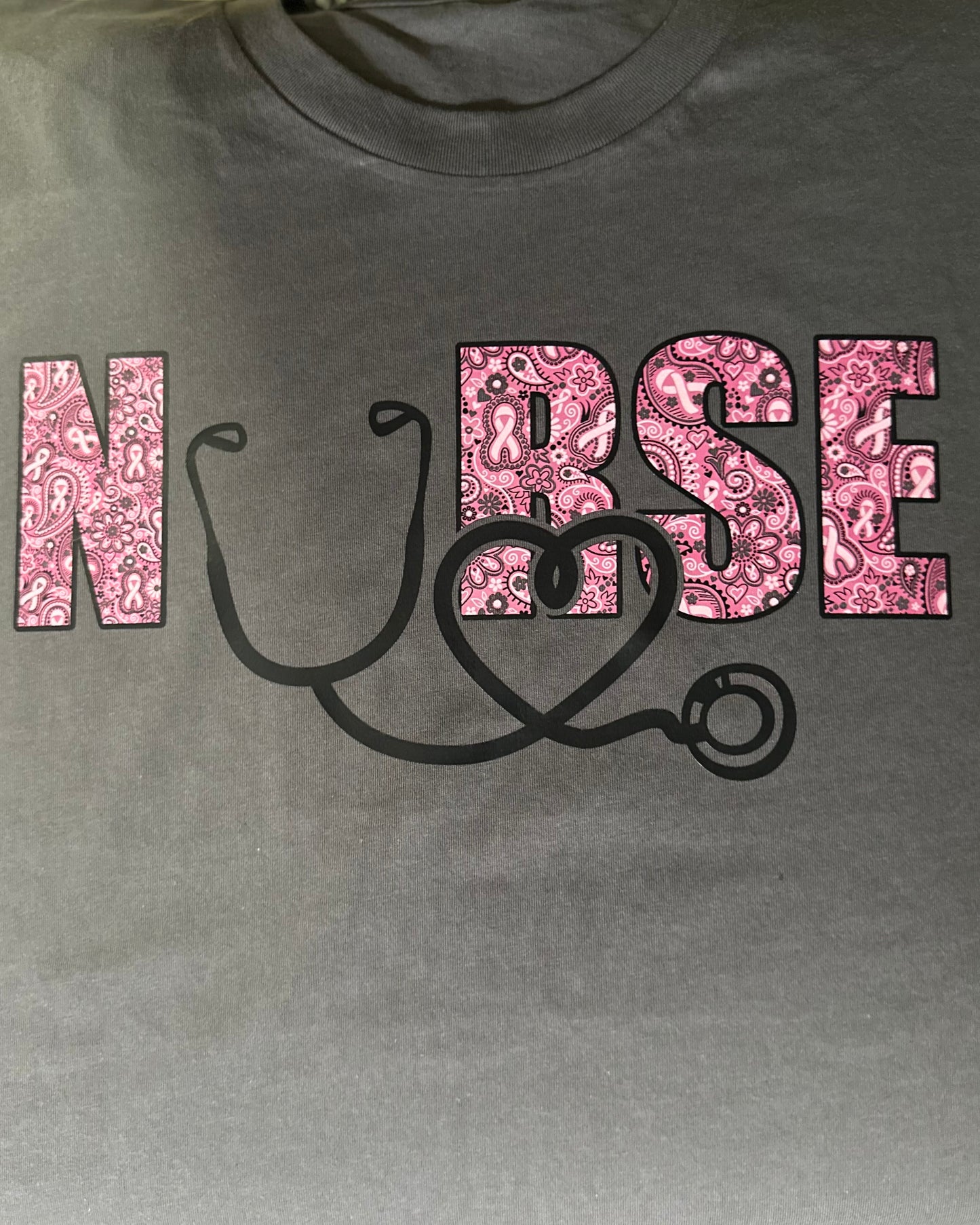 Nurse Paisley Pink Ribbon - Short Sleeve Shirt