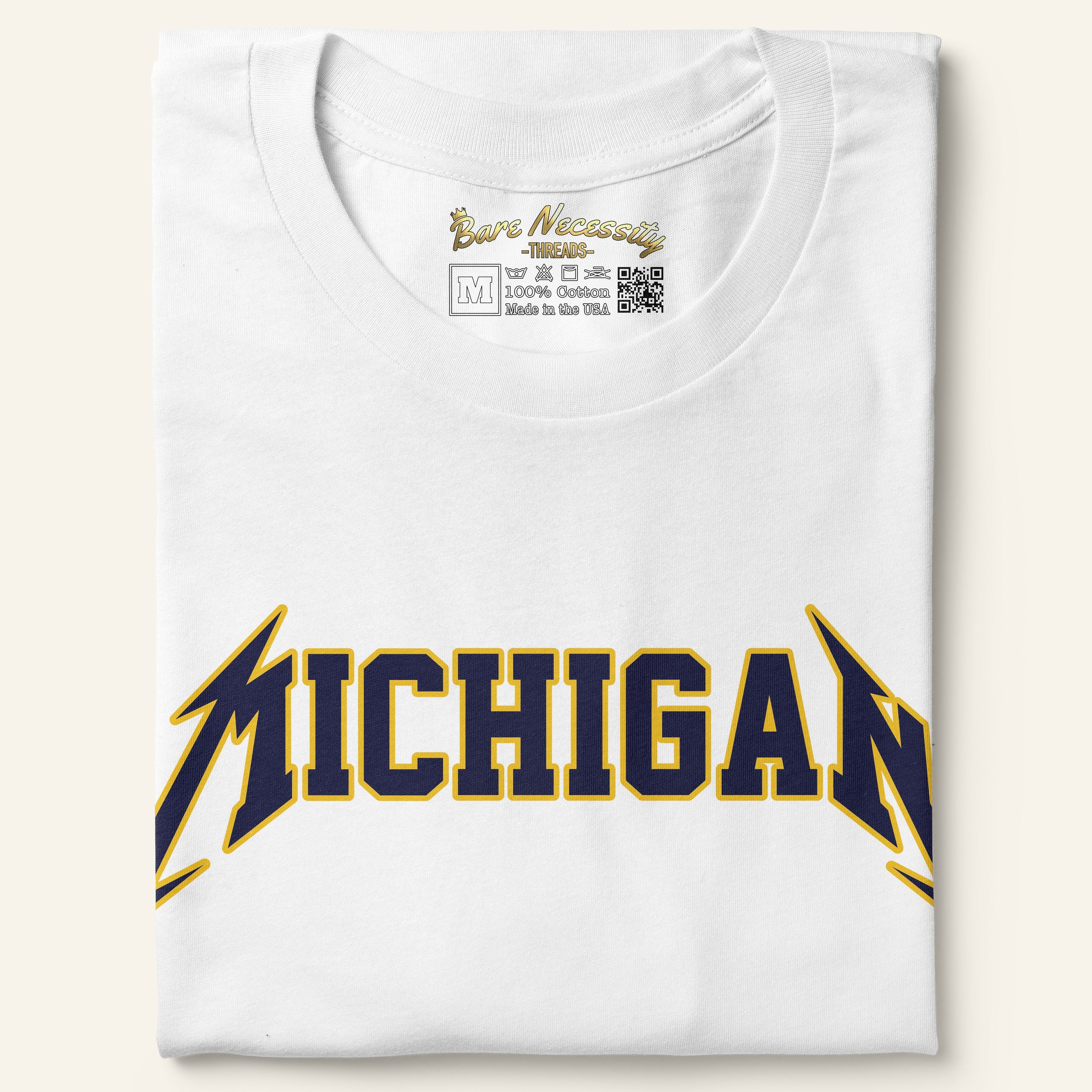 Michigan Maize White & Blue - Short Sleeve White Shirt