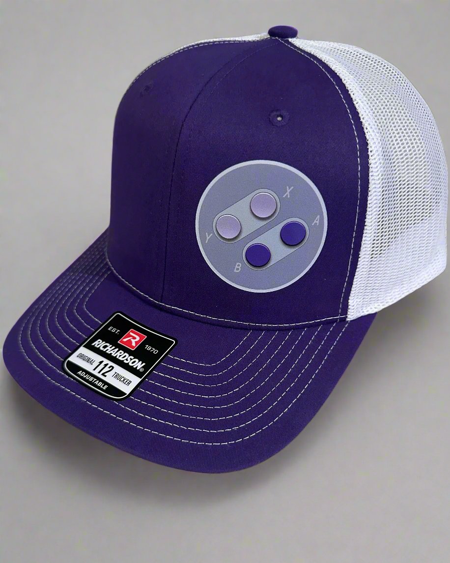 SNES - Richardson 112 Purple and White Snapback Trucker Hat