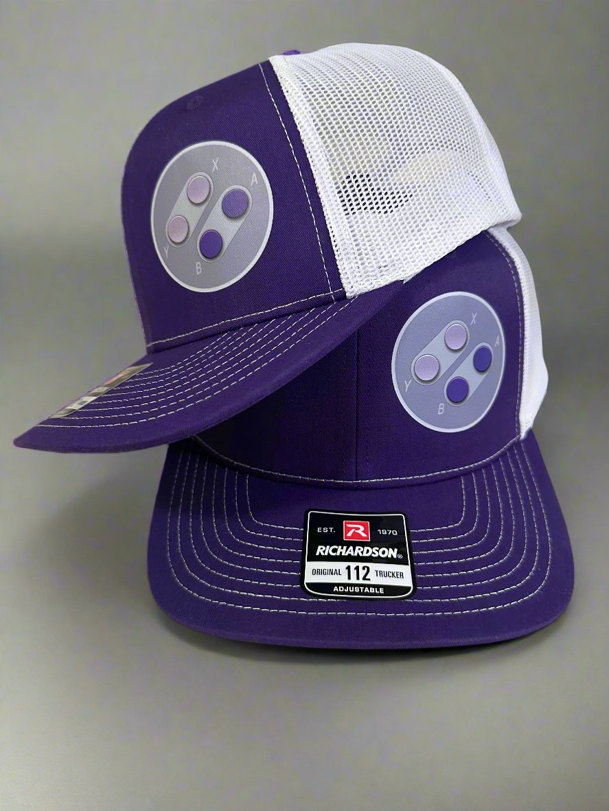 SNES - Richardson 112 Purple and White Snapback Trucker Hat