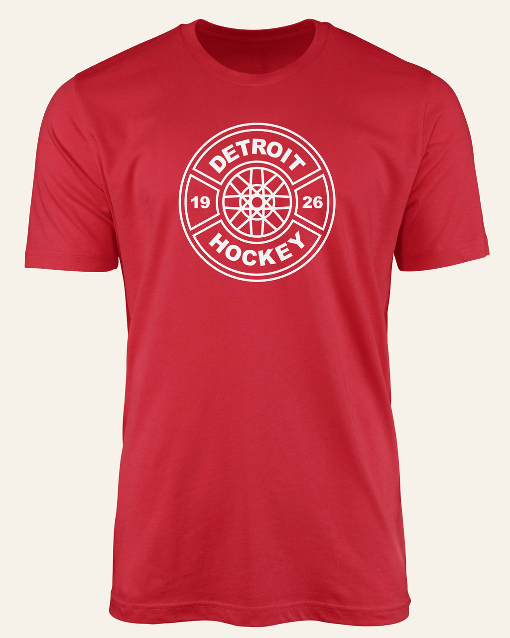 Detroit Hockey Wheel - Red Short Sleeve Shirt