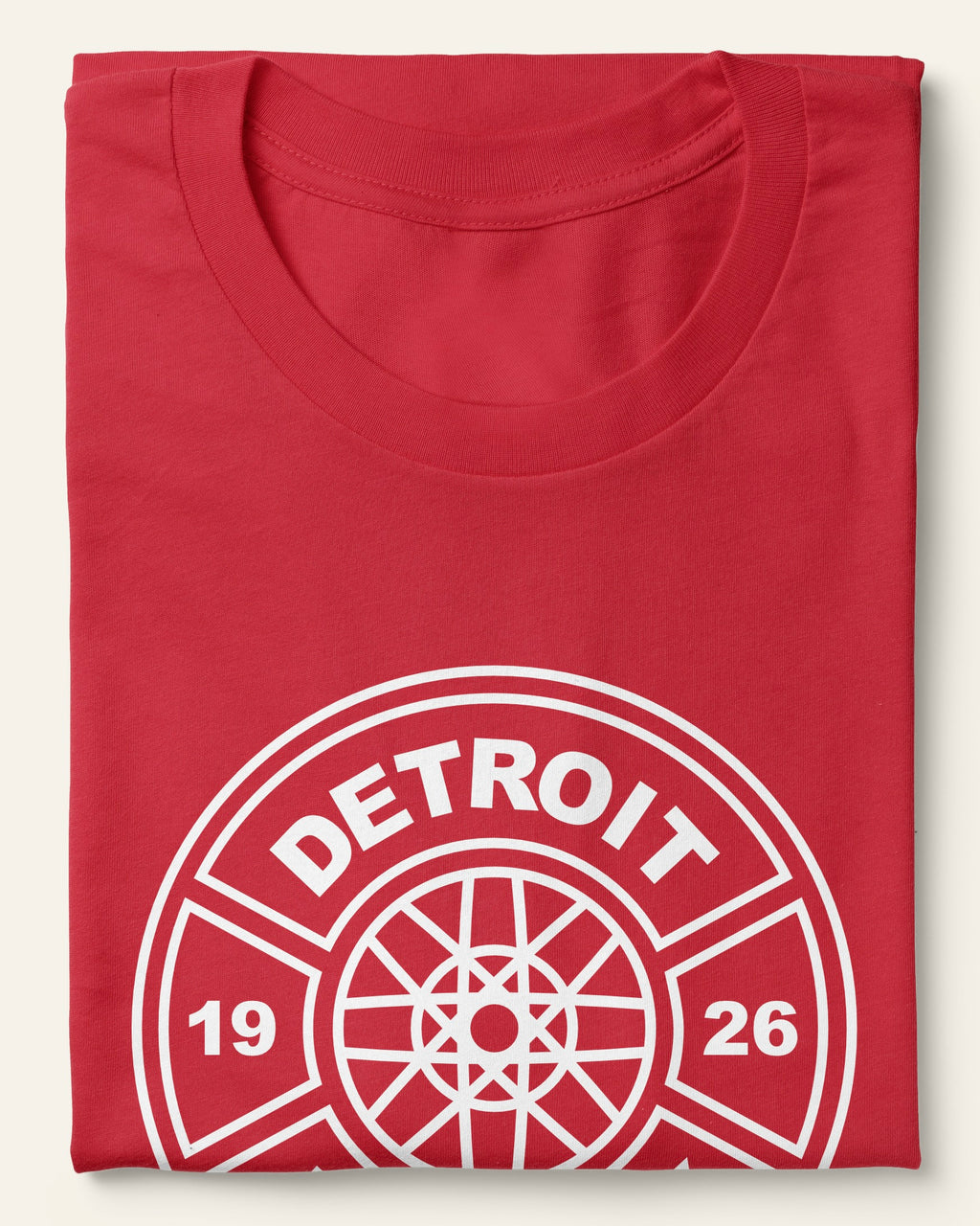 Detroit Hockey Wheel - Red Short Sleeve Shirt