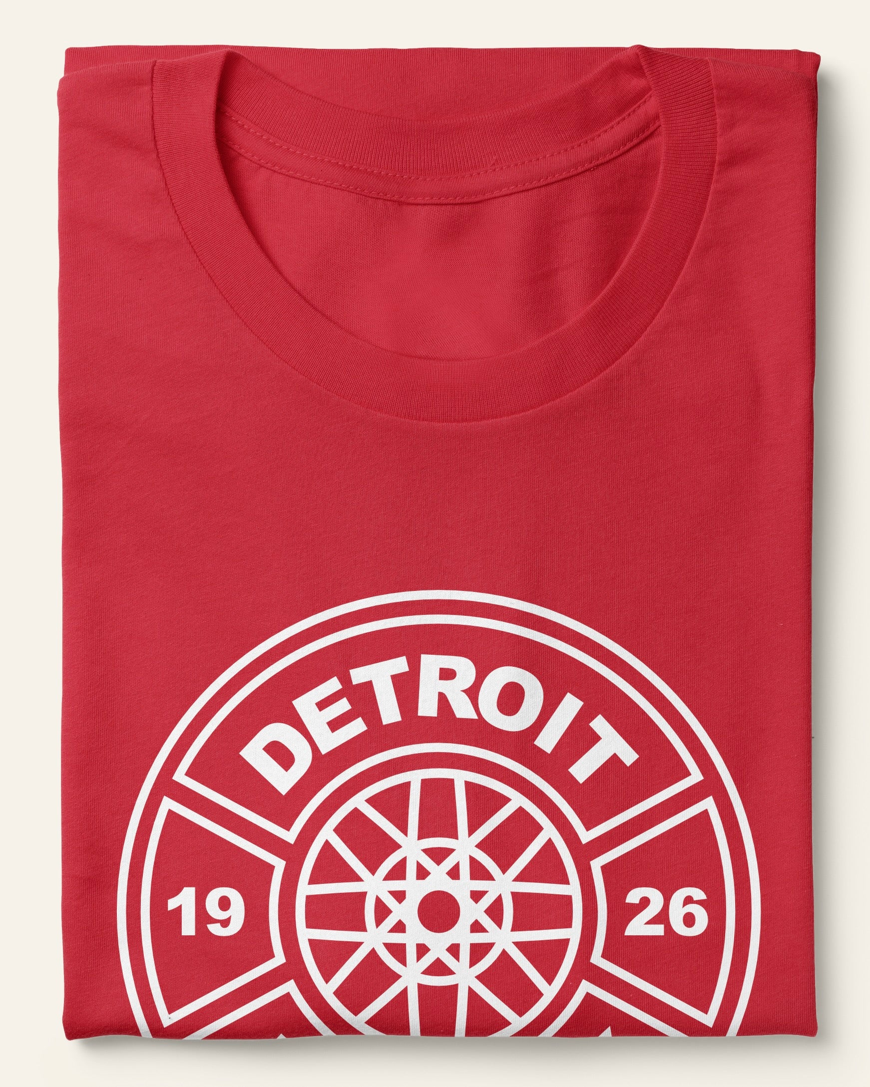 Detroit Hockey Wheel - Red Short Sleeve Shirt