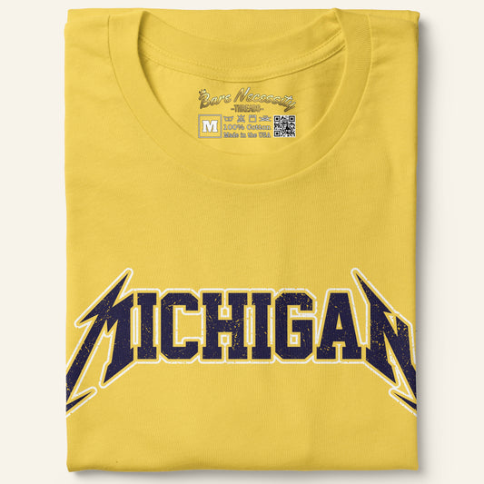 Michigan Maize Distressed - Yellow Short Sleeve Shirt