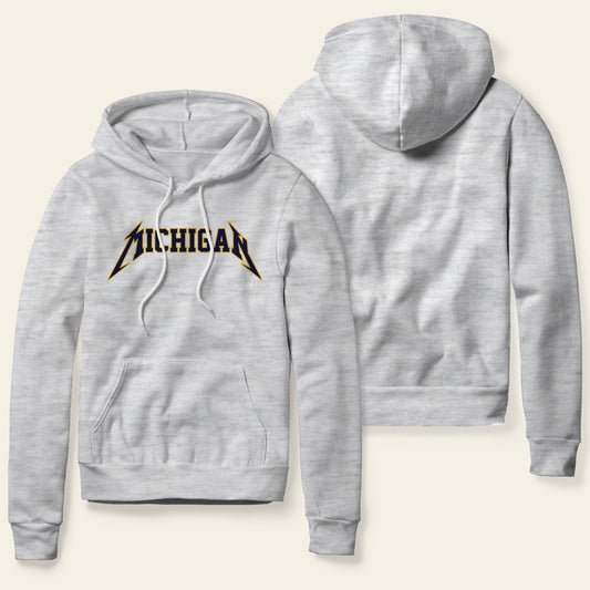 Maize and Blue Michigan - Ash Fleece Hoodie