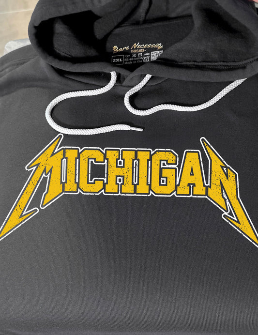 Maize and Blue Ann Arbor Michigan Distressed - Fleece Hoodie