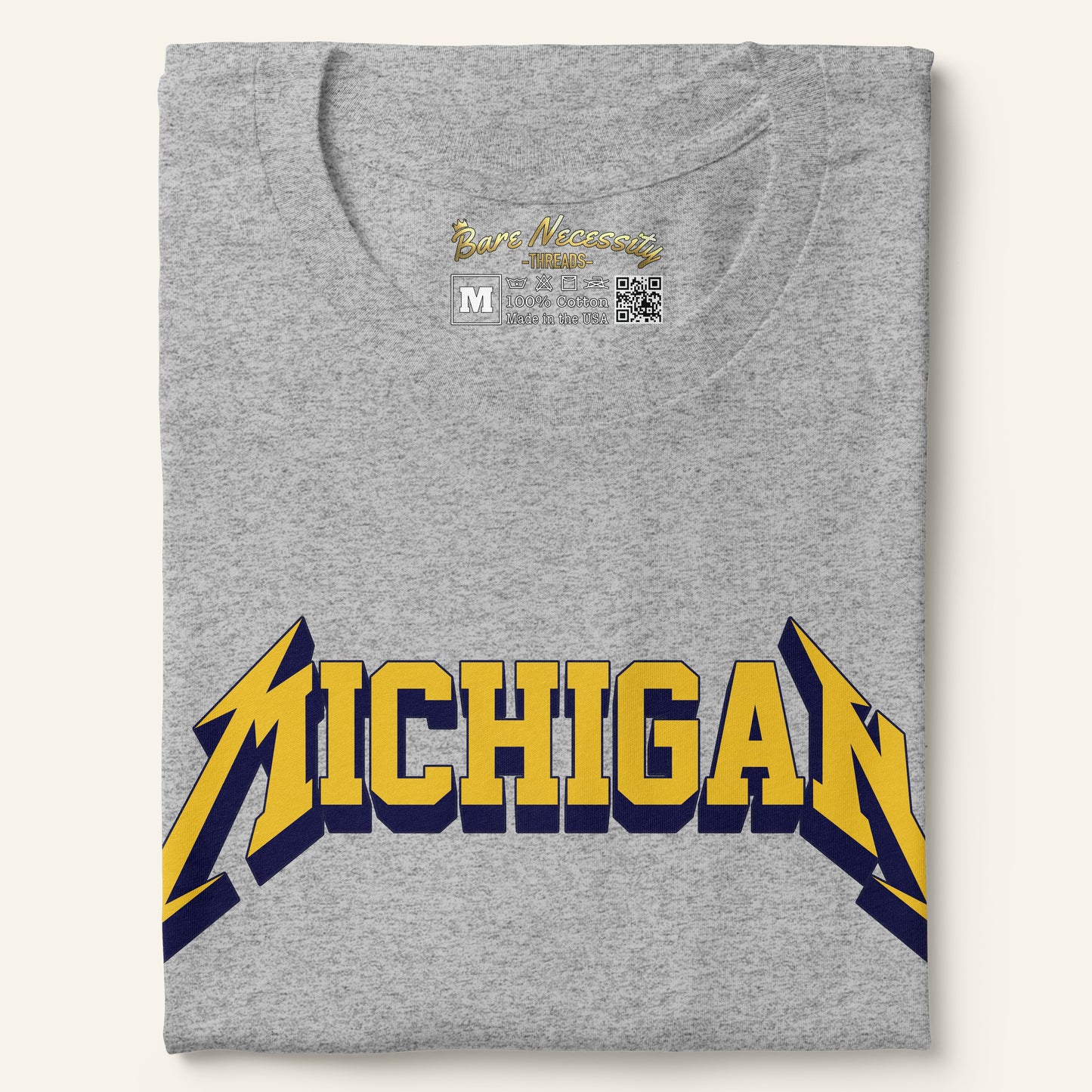 Michigan Athletic Heather Maize and Blue Block Logo Shirt