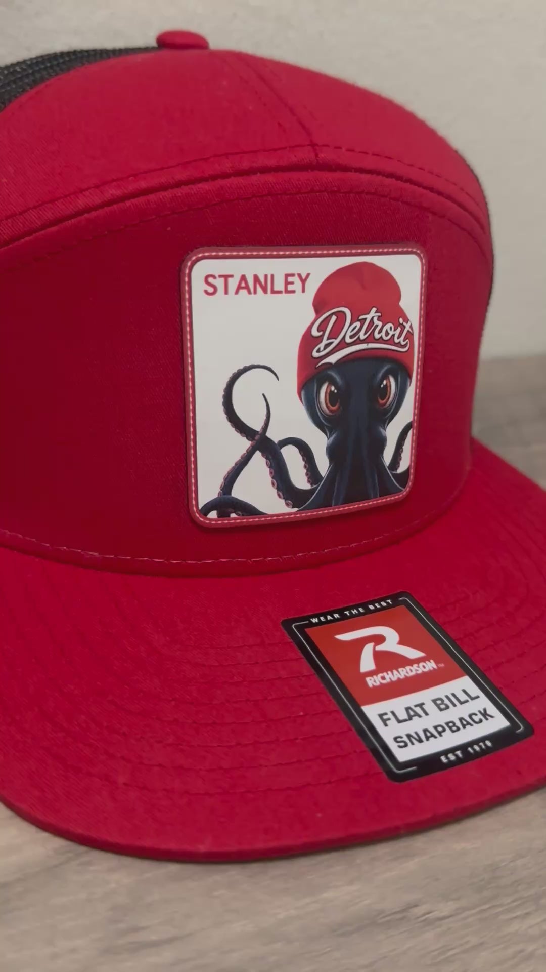 Stanley - The Octopus with Attitude Detroit Hockey - Richardson Red Hat