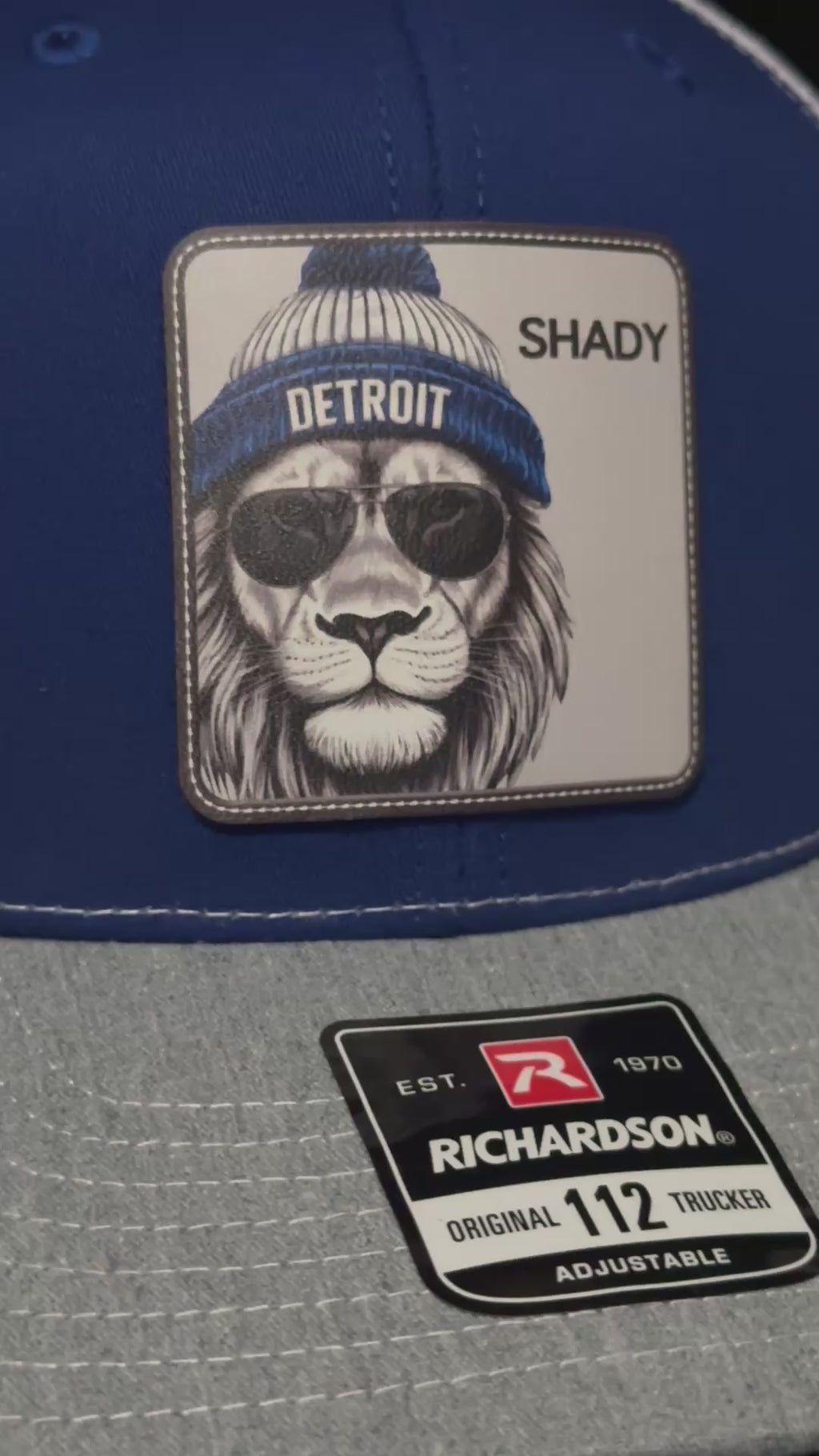 Shady Lion - Detroit Football - Royal Blue Hat