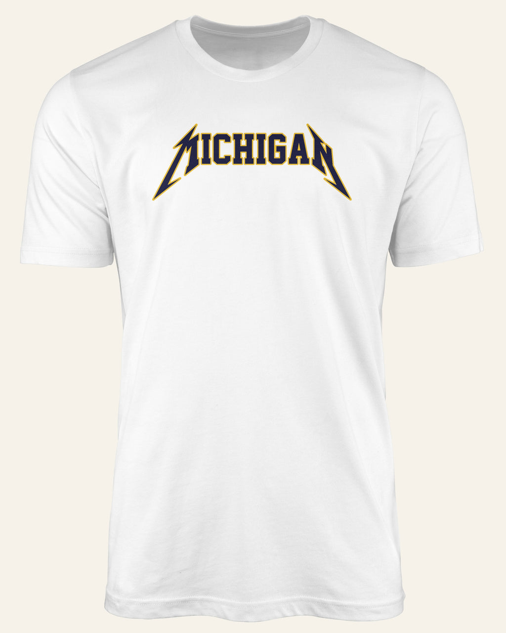Michigan Maize White & Blue - Short Sleeve White Shirt