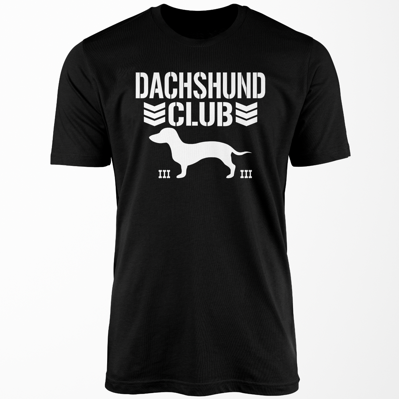 Dachshund Club T Shirt with a Miniature Dachshund in the center