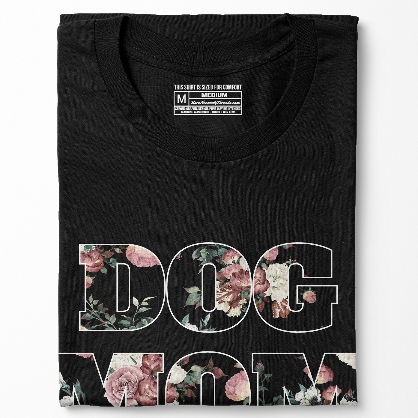 Folded Dog mom shirt with floral design